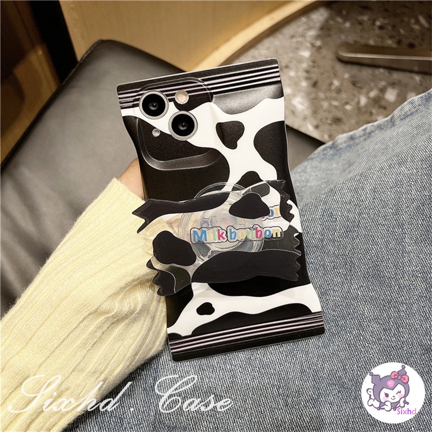 Redmi 12C 10C 10A 10 Redmi Note 12 11 11s 10s 10 9 8Pro Redmi 9T 9C 9A 9 Xiaomi 12 Lite 11Lite 12T 11T 10T Poco M3 X4Pro Snack Bag Case Cute Black White Cow Pattern Phone Case Soft Cover