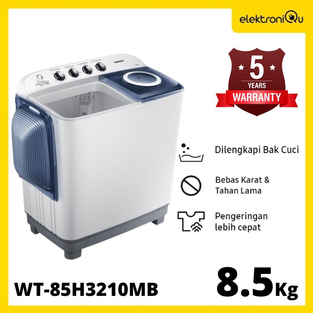 PROMO MESIN CUCI SAMSUNG WT-85H3210MB 2 TABUNG 8.5 KG
