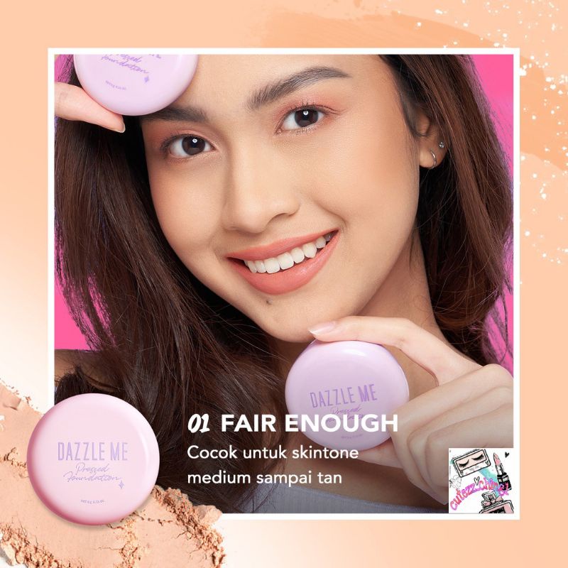 ☃️Cutezz_Ching1☃️Dazzle Me Muse Pressed Foundation SPF25 PA+++| Long Lasting Matte Compact