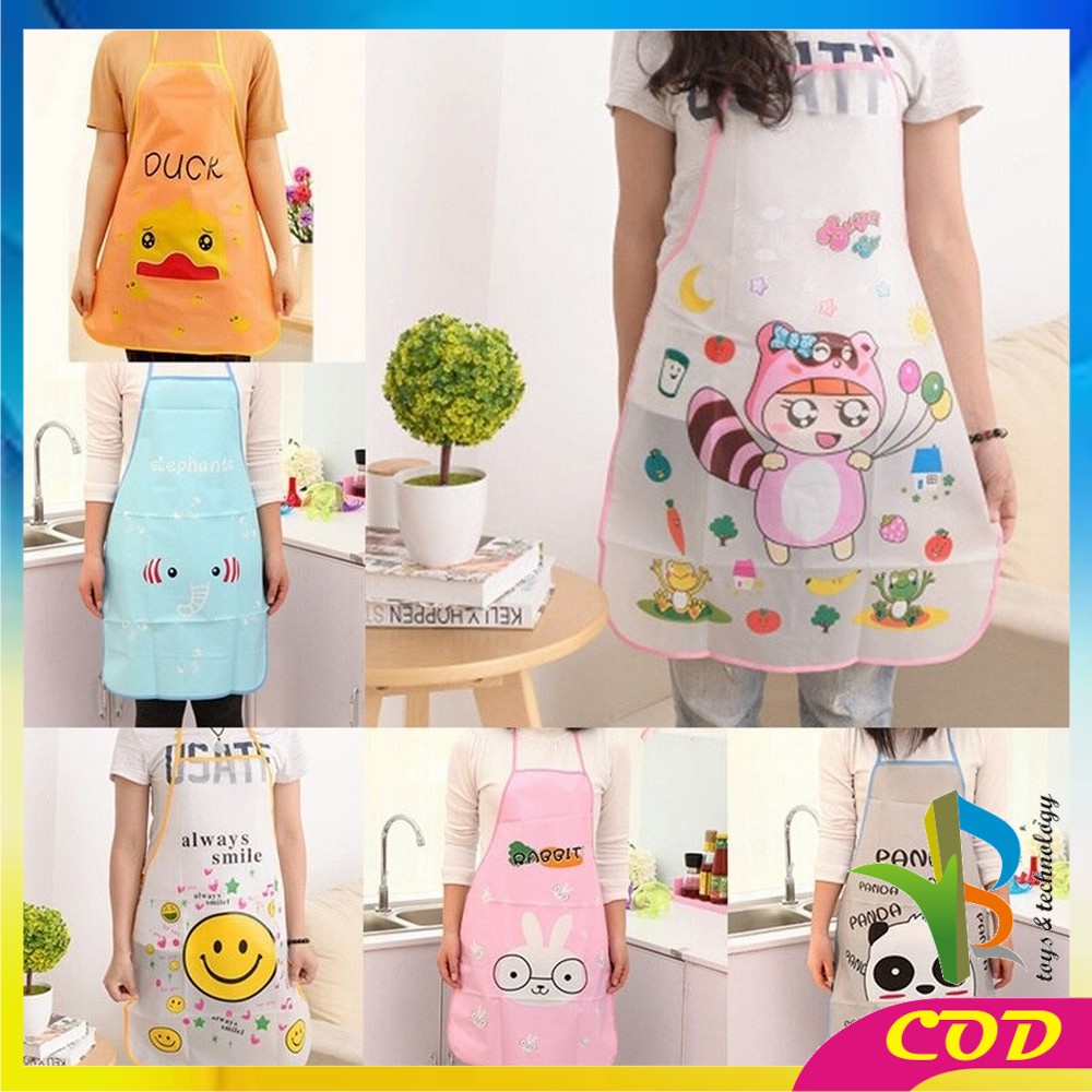 RB-C135 Celemek Masak Anti Air Apron Masak Waterproof Celemek Dapur Karakter Kartun Lucu Murah