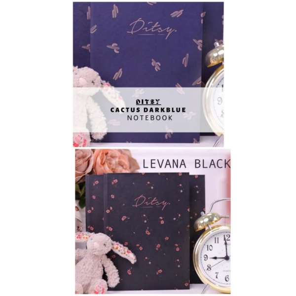 

levana black, cactus darkblue Notebook by Ditsy november 2022