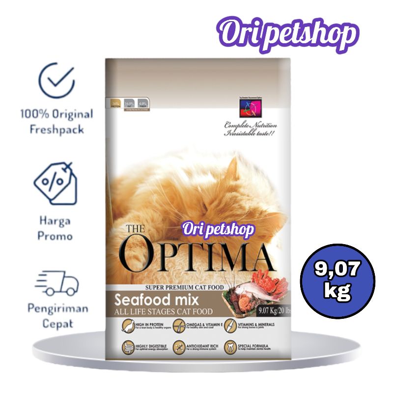 Optima Seafood Mix Dry Cat Food Makanan Kucing 9,07kg - Kargo