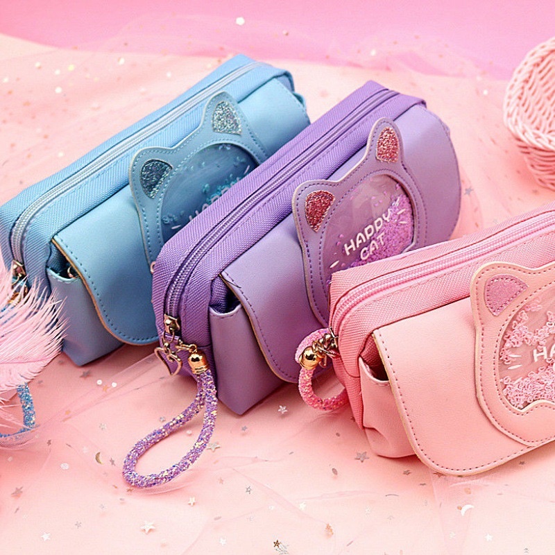 

kotak pensil import / kotak pensil lucu / glitter