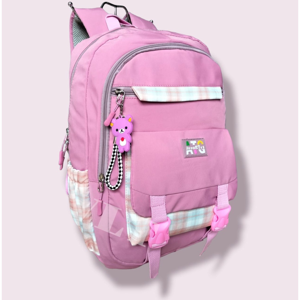 Tas Ransel Backpack Sekolah Anak Perempuan Alto Girl ATG Tartan