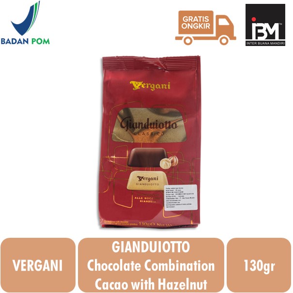 

Vergani Gianduiotti 130GR Coklat Italy Rasa Susu Kacang Impor Italy