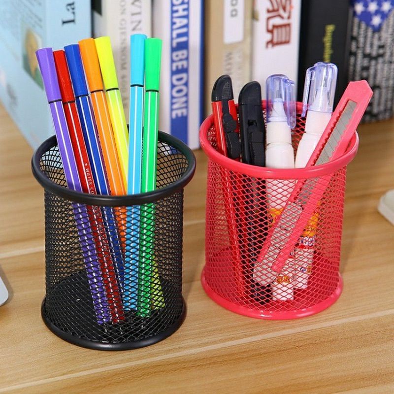 KD1 Desk Pen / Pen Stand Jaring / Rak ATK / Pen Organizer /  Tempat Alat Tulis Tabung / Pen Holder / Pen Stand Keranjang / Basket Tempat Pena Alat Tulis Kantor / Tempat Bulpen Multifungsi / Pen Holder Model Bulat