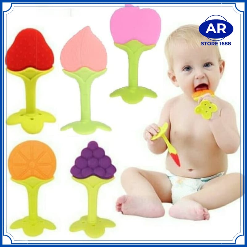 Teether Bahan Silikon / Baby Fruit Teether Gigitan / Teether Gigitan Bentuk Buah Bahan BPA FREE-[AR STORE1688]