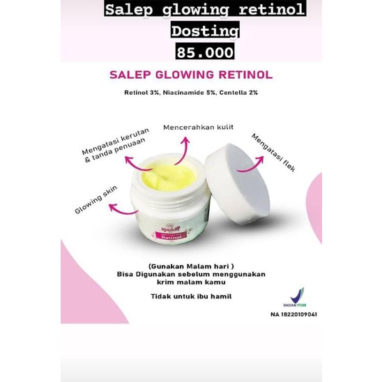 NR GLOW RJNSKIN Cream Malam Retinol Salep Pemutih Wajah Menjaga