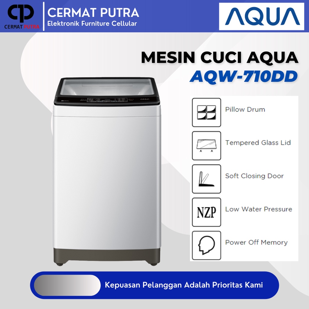 MESIN CUCI AQUA JAPAN AQW 710 DD 7KG 1 TABUNG 710DD TOP LOADING HIJAB