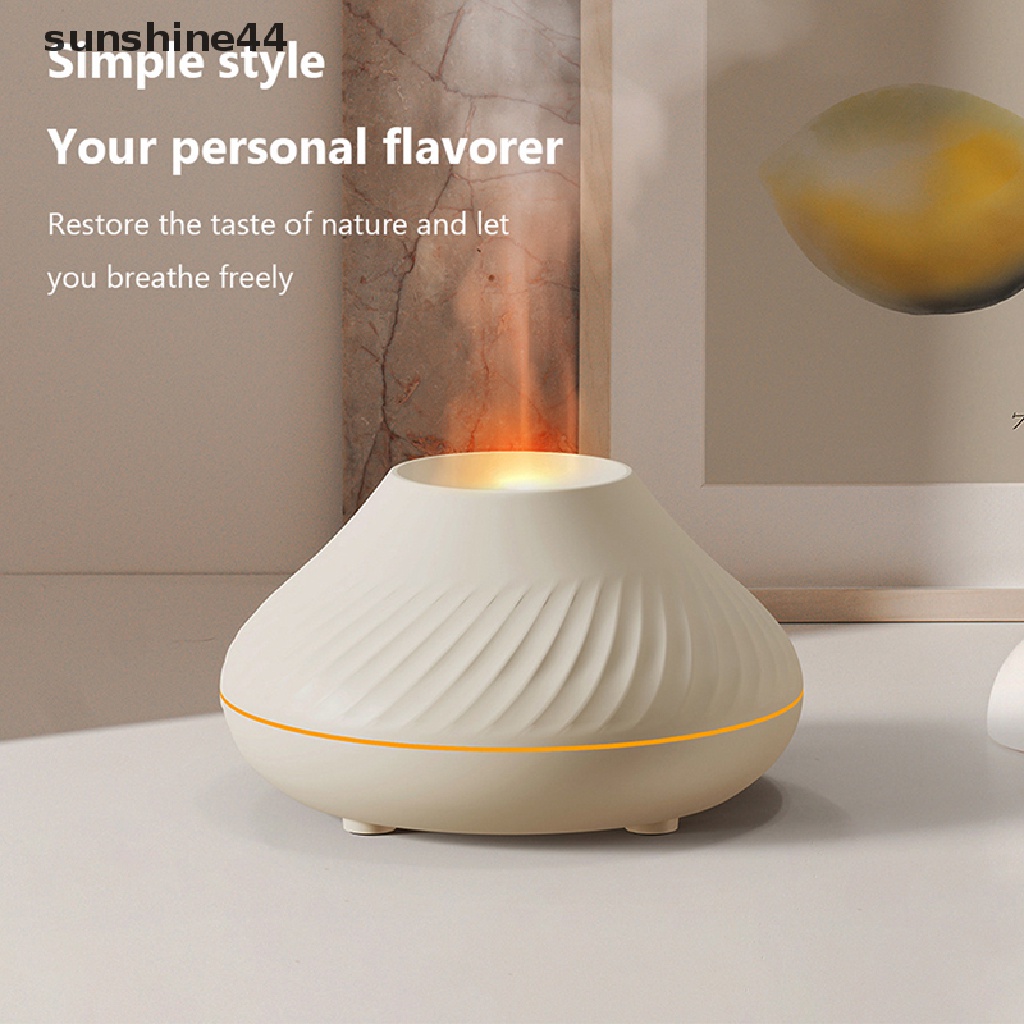 Sunshine Air Humidifier / Diffuser Aroma 130ml Portable Bentuk Gunung Berapi Dengan Lampu Malam Led