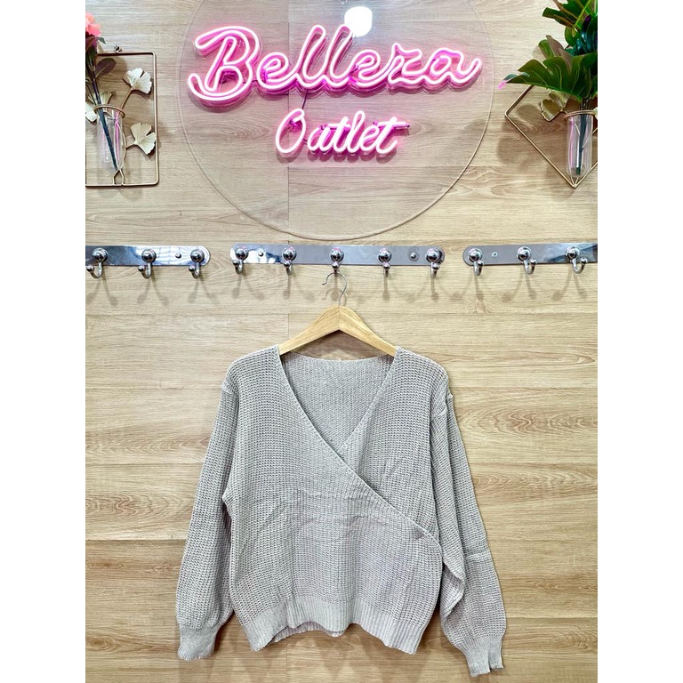 Belleza Outlet baju rajut Cardigan rajut atasan wanita Bunnie Crop