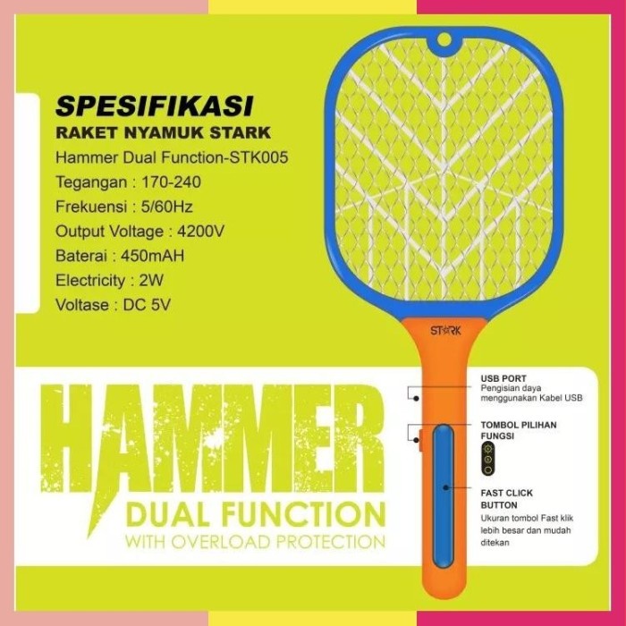 Raket Nyamuk Stark Stk005 Raket Nyamuk Stark 005 Charger