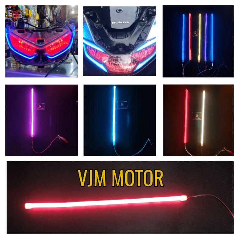 LAMPU ALIS MOTOR DRL Flexible 30 CM SILICONE BIRU MERAH PUTIH UNGU PINK ICE BLUE HIJAU