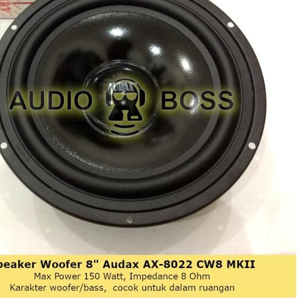 Speaker Woofer 8" 8 inch 8 in Audax AX-8022 CW8 MKII AX 8022 AX8022