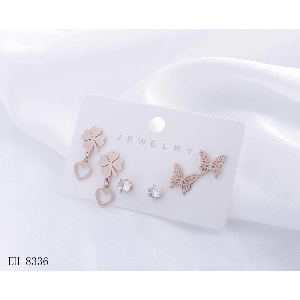 Anting  Titanium Permata Perhiasan Wanita Jewelry  8336/8258/C&amp;D 1574