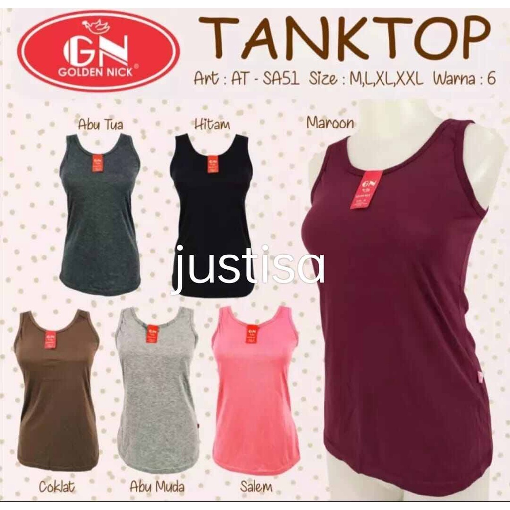 TANK TOP TANG TOP WANITA DEWASA GOLDEN NICK SINGLET WANITA GOLDEN NICK TALI BESAR TENG TOP TALI KECIL