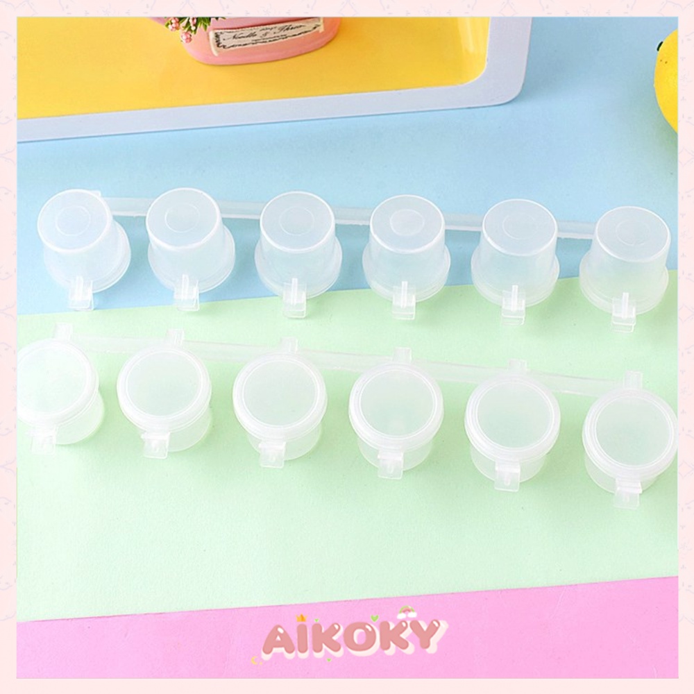 Aikoky Tempat Cat Akrilik/Pot Cat Plastik/Wadah Tinta 6x3ml