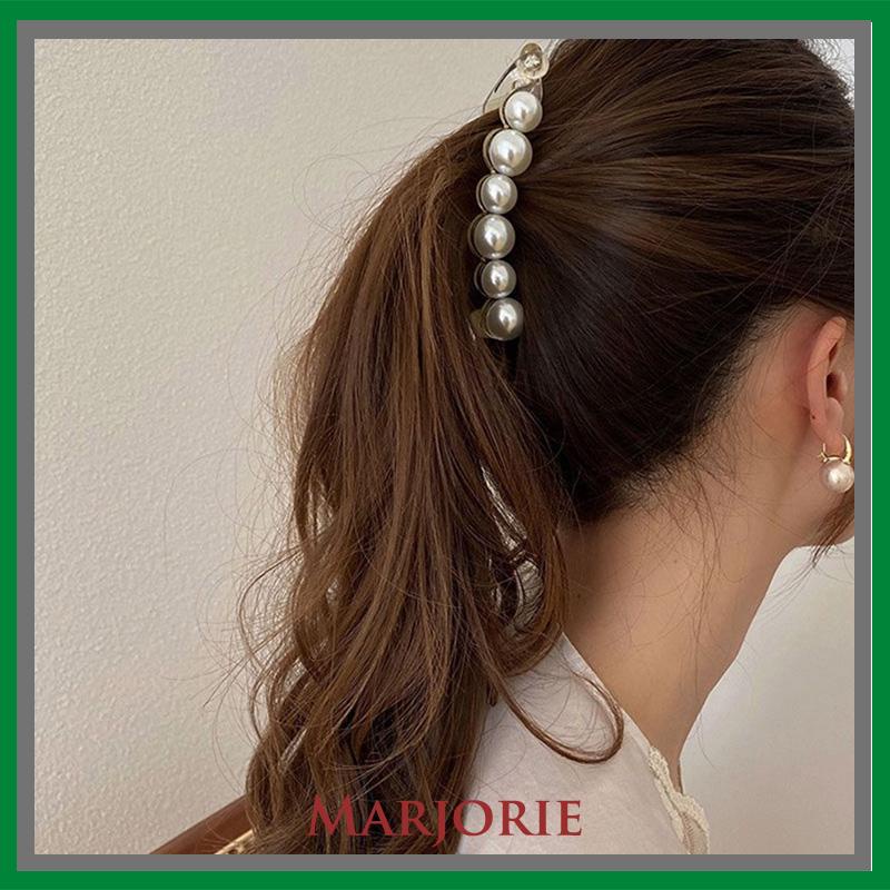 Jepit Rambut Pisang 10.5cm Mutiara Kristal Jepitan Ponytail  Salon Banana Ponytail Hair Claw Clips-MJD