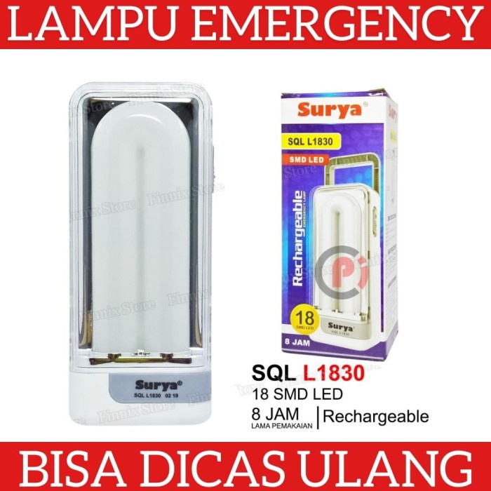 SURYA SQL L1830 Lampu LED Emergency Darurat Senter Bisa Isi Cas Ulang