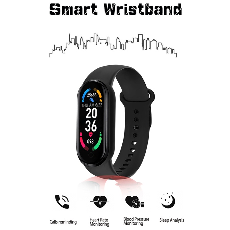 M6 sports smart bracelet Magnetic charging supports heart rate monitoring &amp; blood pressure monitoring &amp; sleep monitoring &amp; sedentary reminder