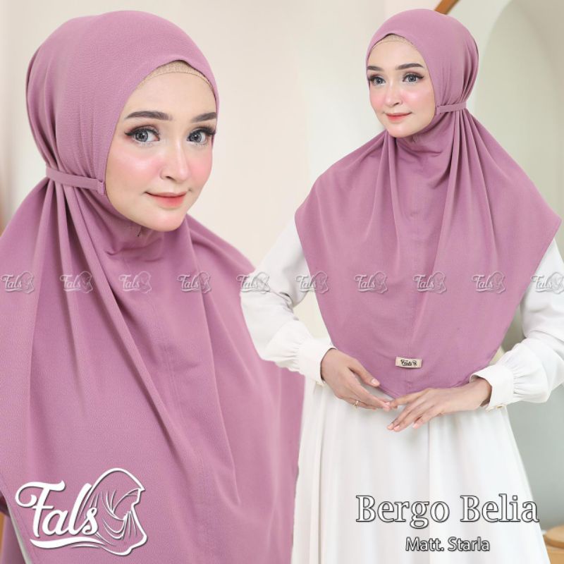 [Ori Fals ] BERGO BELIA••hijab bergo instan polos••hijab instan jersey starla