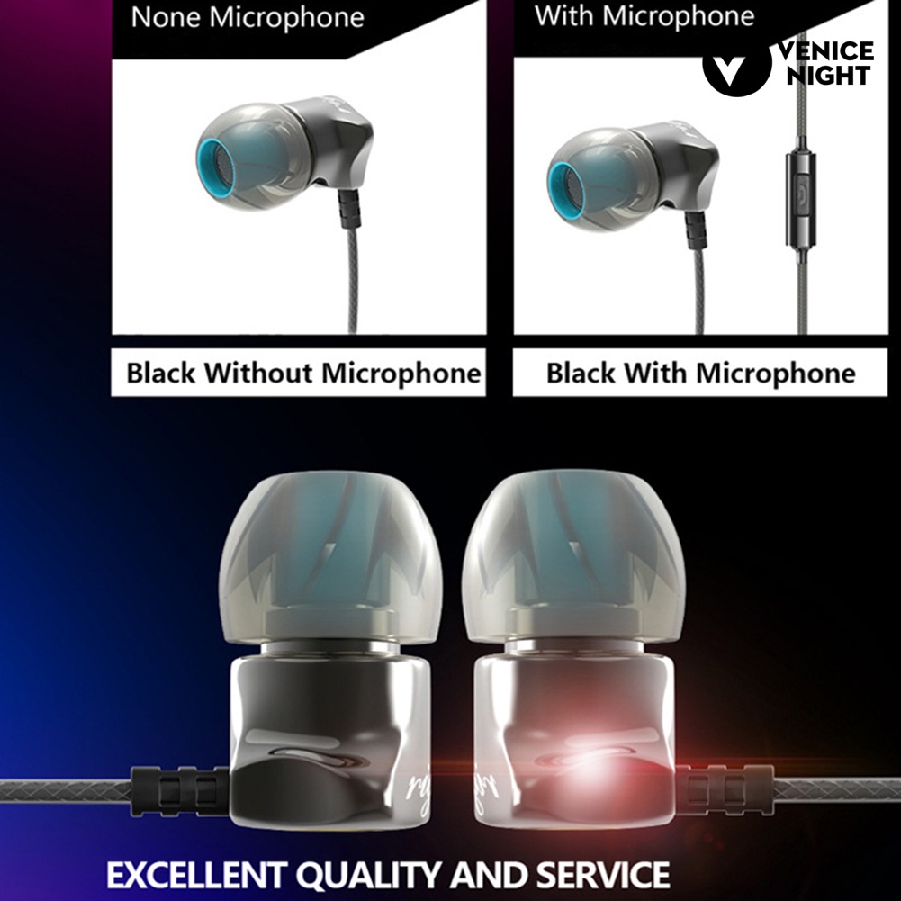 (VNEP) (Berkabel) QKZ DM7 3.5mm In-Ear Headphone Bass HiFi Earphone Headset dengan Mikrofon