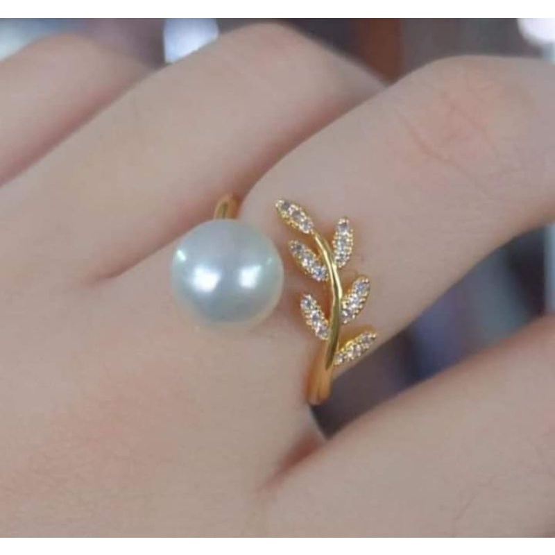 Cincin rhodium mutiara | cincin mutiara tawar | cincin mutiara asli