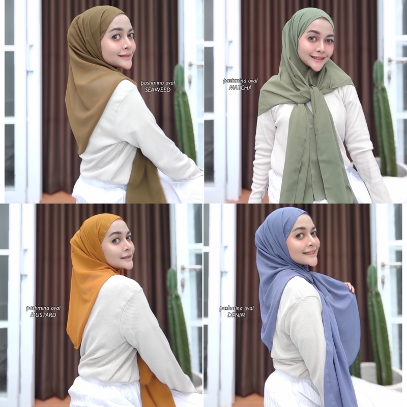 PASHMINA OVAL (Bukan instan) / PASHMINA CERUTY OVAL