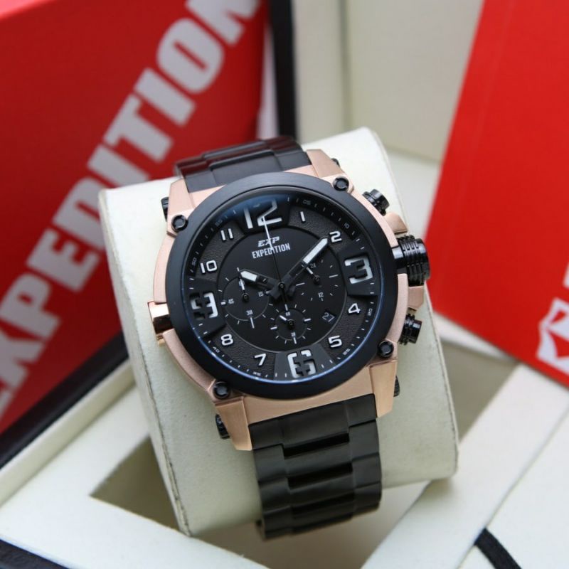 Expedition chrono aktiv tali rantai variasi warna pria E 6605 M original 100% garansi resmi 1 tahun