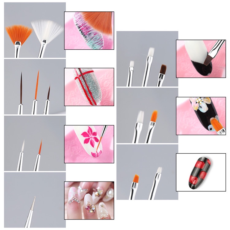 Brush Kuas Nail Art Painting Set 15 pcs / Nail Dotting Pen / kuas kuku nail art