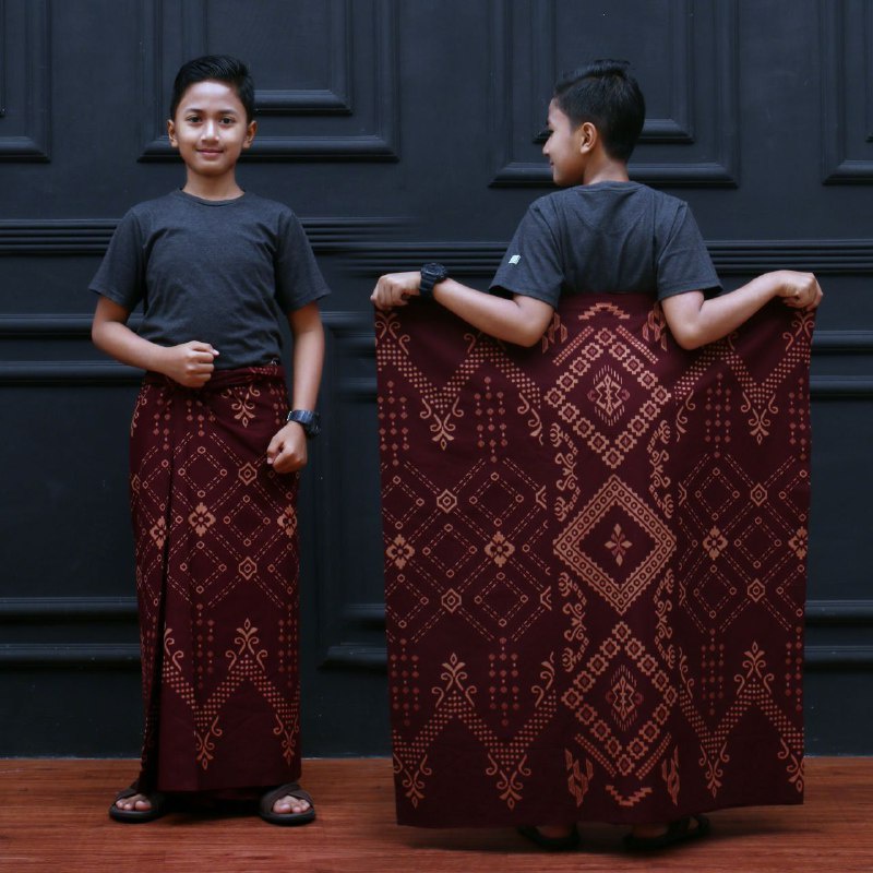 Sarung Anak Untuk Usia SMP Sarung Batik anak Motiv Balimoon Bahan Katun Lembut Adem Di Pakai