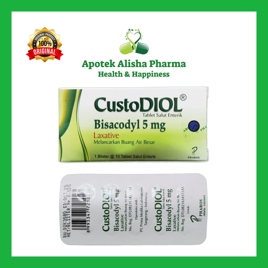 CUSTODIOL Strip 10 Tablet-Custodiol Tablet Obat Pencahar Melancarkan Susah BAB Konstipasi Sembelit/Kustodiol Tablet