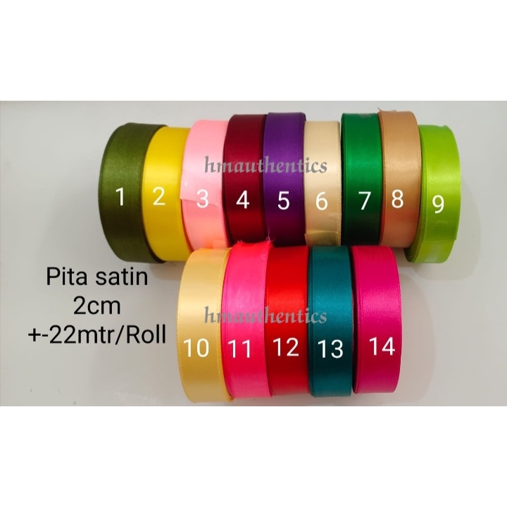 

Pita Satin 2cm Dijual Per ROLL 25 YARD/ROLL