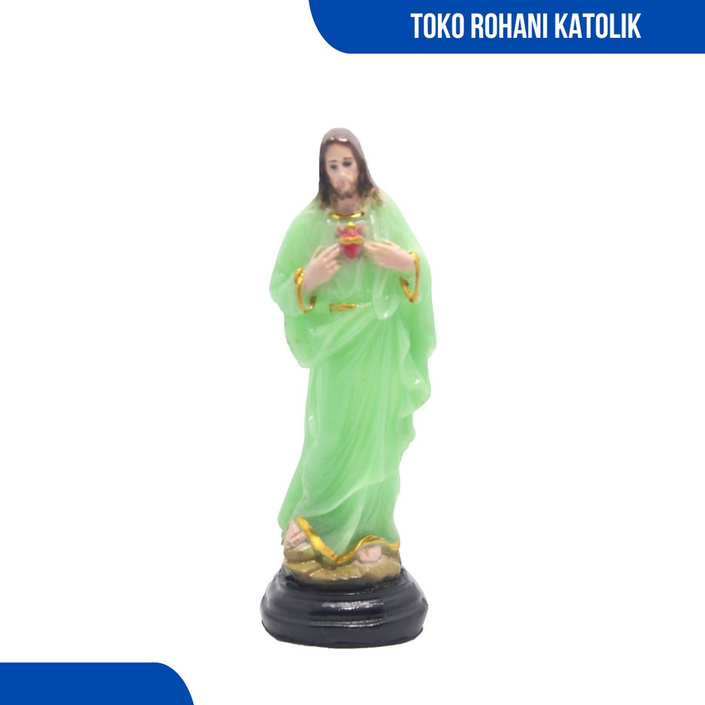 PATUNG YESUS FOSFOR 15 CM (BERCAHAYA DI GELAP) / PATUNG YESUS GLOW IN THE DARK / PATUNG KATOLIK