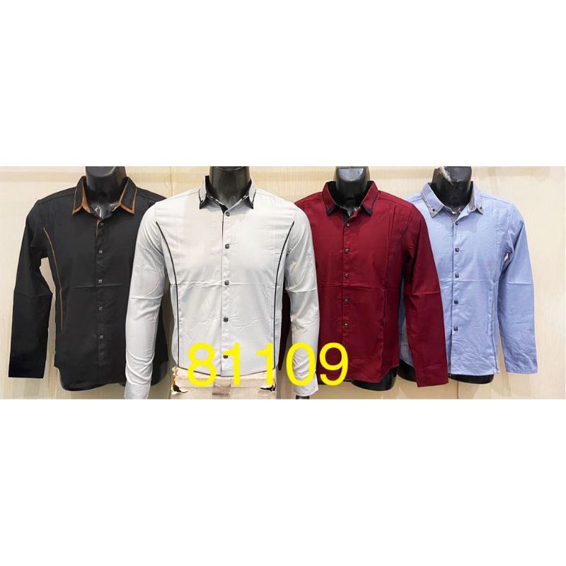 Kemeja import NXNITROX lengan panjang pria stretch M L XL