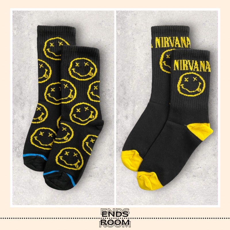 KAOS KAKI PANJANG MOTIF NIRVANA HITAM