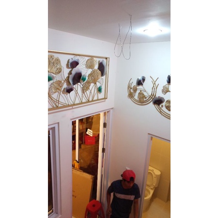 Golden Iron Leaf / Dekorasi Dinding Kuningan Ginko / Pajangan Dinding Bunga Emas