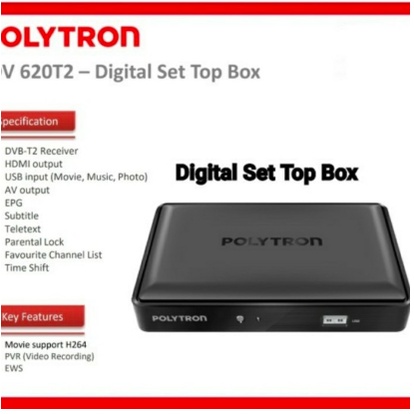 Polytron STB PDV-600 PDV-620 Set Top Box Penerima Siaran Digital