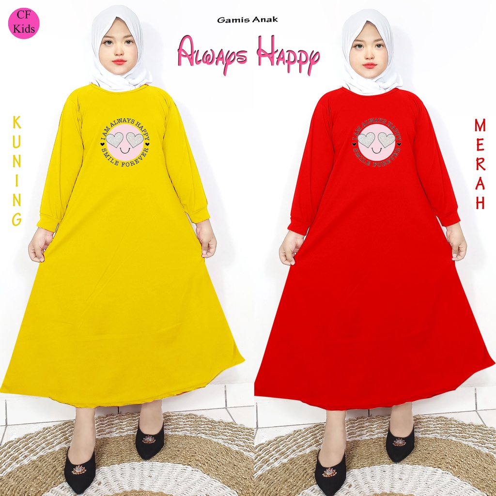 Gamis Anak Perempuan DTF Always Happy CKids