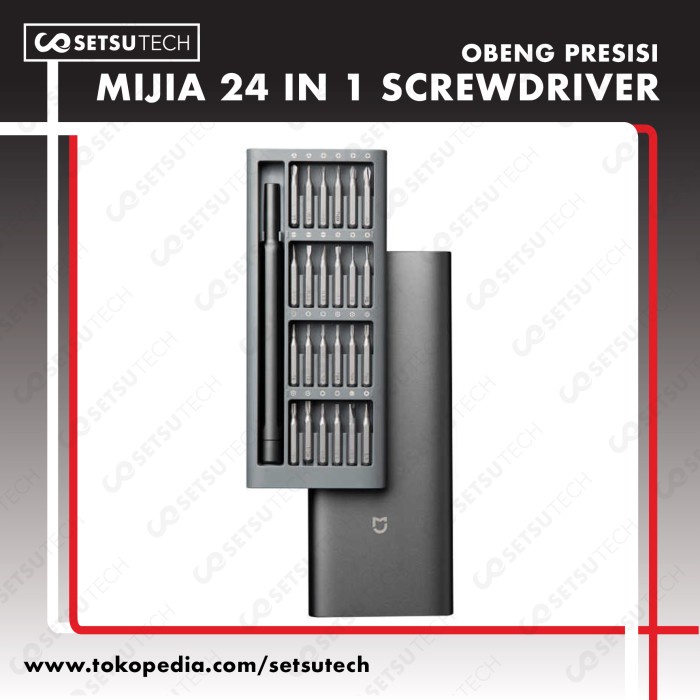 [BAYAR DITEMPAT] Xiaomi Mijia Screwdriver Kit 24 In 1 Precision Magnet Obeng Set Asli / Perlengkapan