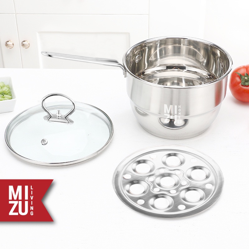 MIZU MUSHINABE Steamer Pot 18CM 2.2L Panci + Kukusan Stainless Steel 304