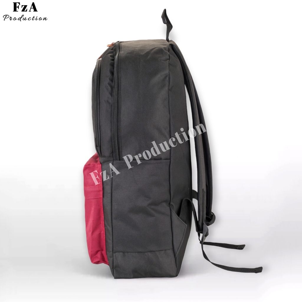 FzA Official - Big Promo..Tas Ransel Distro sekolah kuliah Kerja Tas Pria Wanita Bacpack Tas Ransel Laptop Original - Black Maron