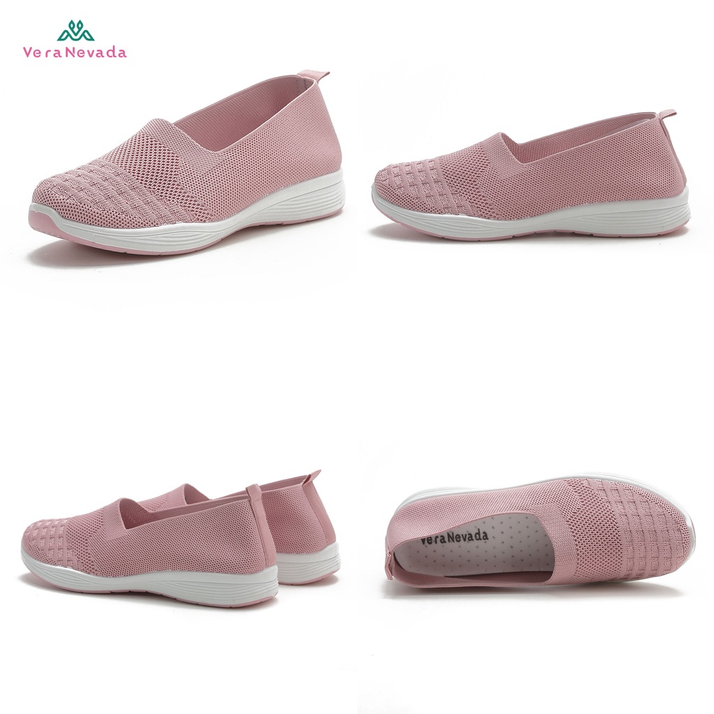 Vera Nevada Sepatu FlyKnit Flat Slip On Wanita Shoes #VL03