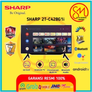 KARGO  SHARP 2T-C42BG1i Smart Android LED TV 42 Inch Full HD Digital - TV ONLY Diskon