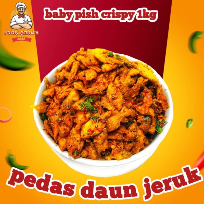 

baby pish krispy /ikan pepetek 1kg pedas daun jeruk