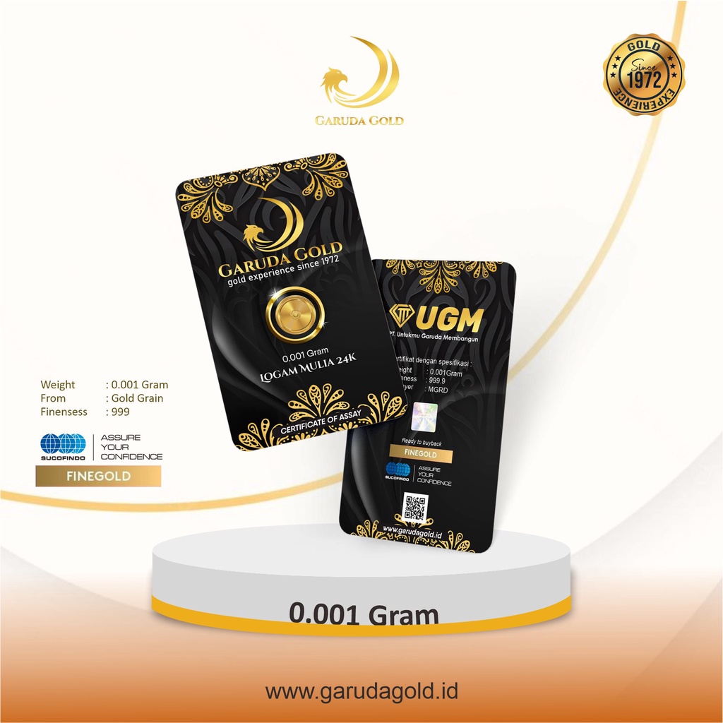 Logam Mulia Garuda Gold Emas mini batangan 0.001 gram 24 karat mini gold minigold ASLI 100%