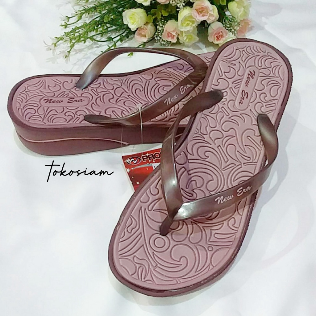 Sandal Jepit Wedges Wanita New Era AM REAL PICT