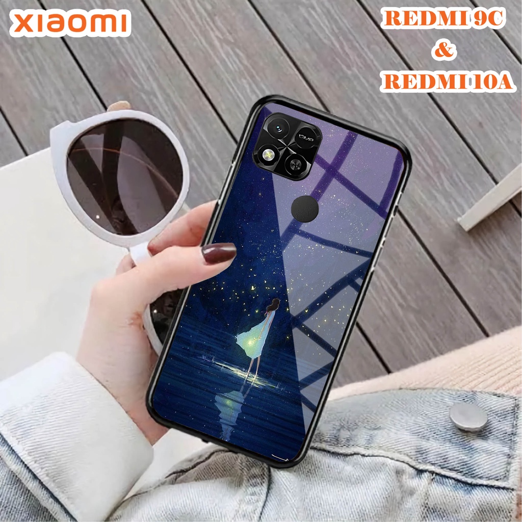 Softcase Glass Kaca REDMI 10A & REDMI 9C - Case Handphone REDMI 10A & REDMI 9C [T80].