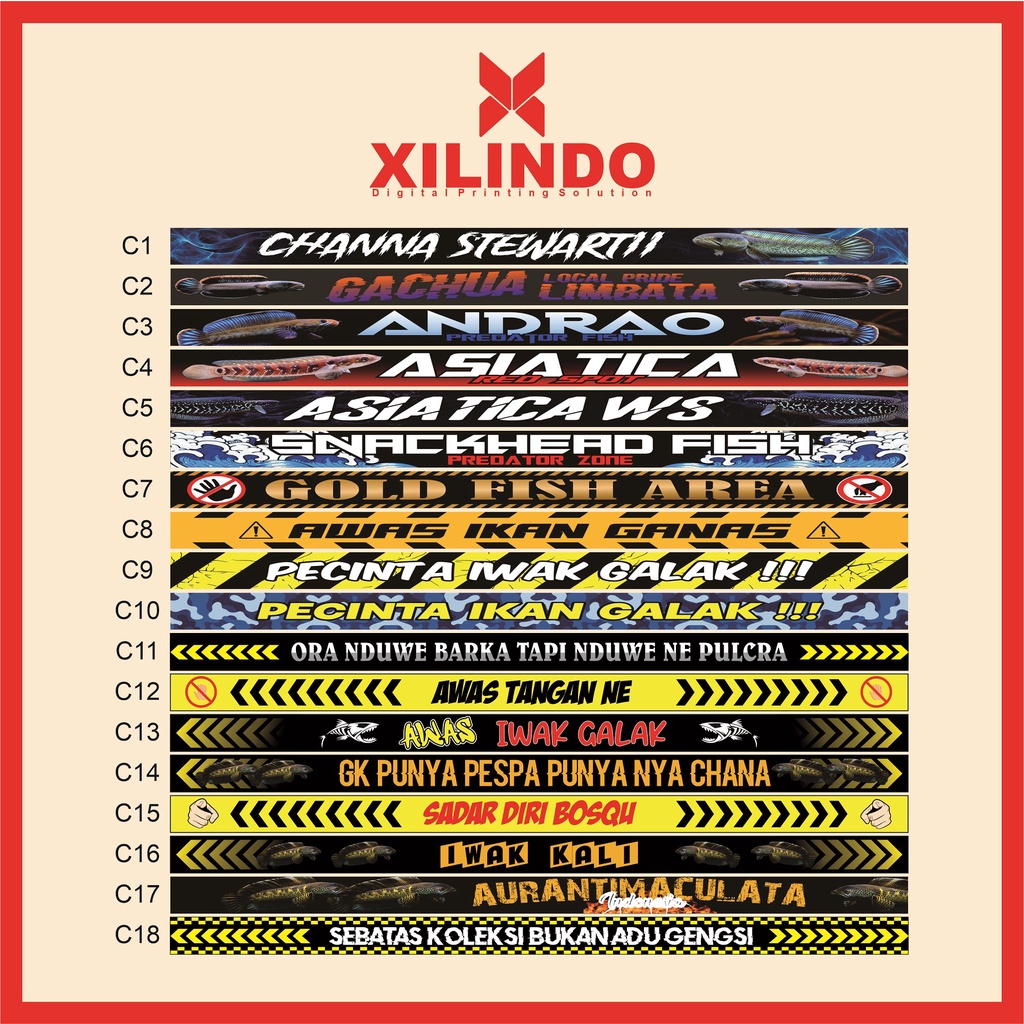 LIST STIKER STICKER AQUARIUM IKAN HIAS CHANA IWAK GALAK CUSTOM C TANK TAHAN AIR CUSTOM PREDATOR ATAS