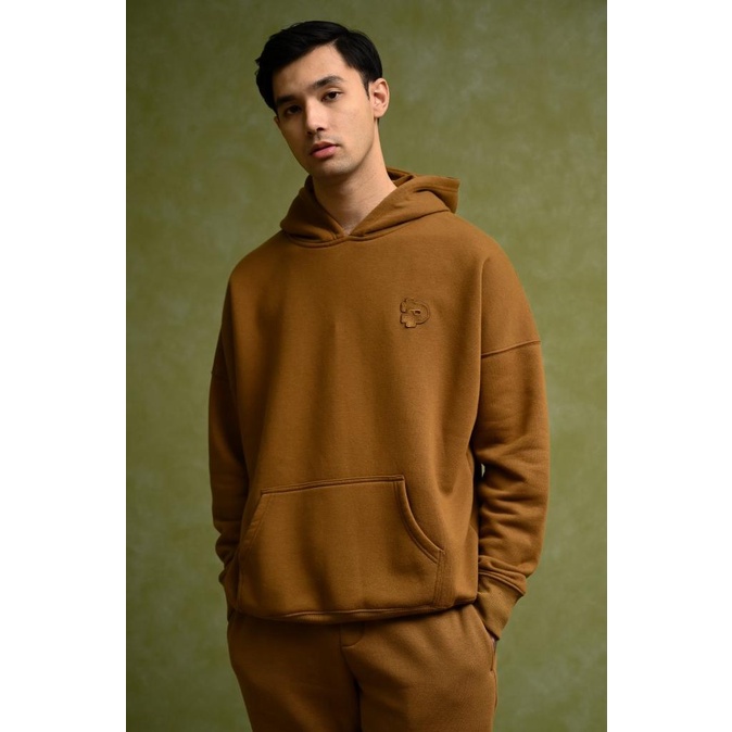 HOODIE PREPP STUDIO PREPP OVERSIZED HOODIE SIGNATURE PATCH BROWN
